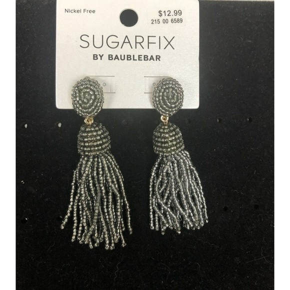 Sugarfix by BaubleBar Gray Polished Beaded Tassel Earrings 4/$20 - Picture 6 of 9